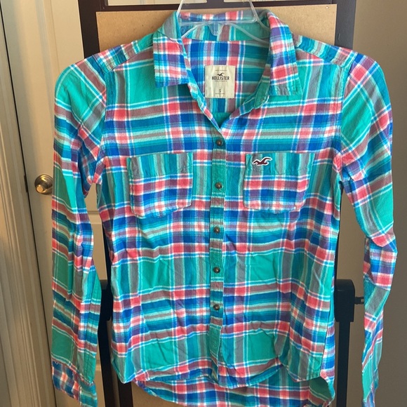 Hollister plaid flannel button down S - Picture 2 of 6